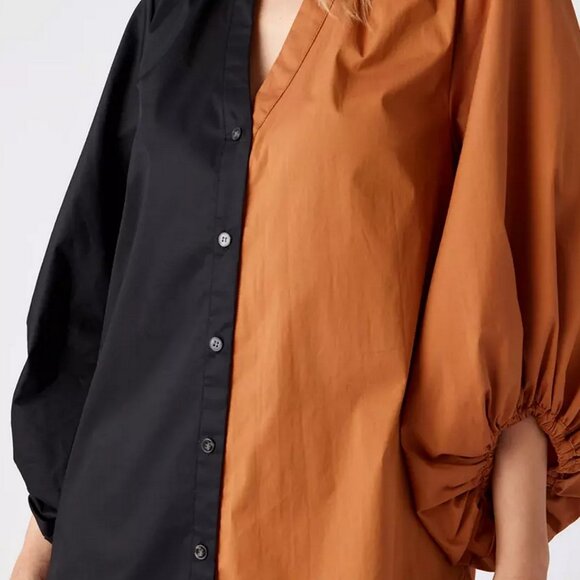 Crosby by Mollie Burch Liv Color Block Split Round Neck 3/4 Sleeve Butto… - Picture 3 of 9